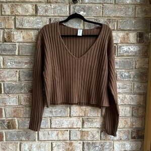 Abound brown cropped sweater